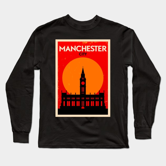 Manchester Poster Design Long Sleeve T-Shirt by kursatunsal